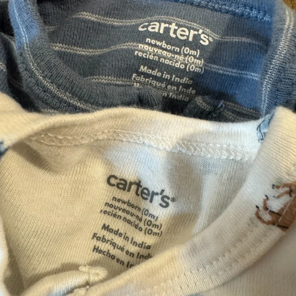 Carter's Newborn Baby Boy  Rompers Clothes Long Sleeved Outfits Striped Footless
